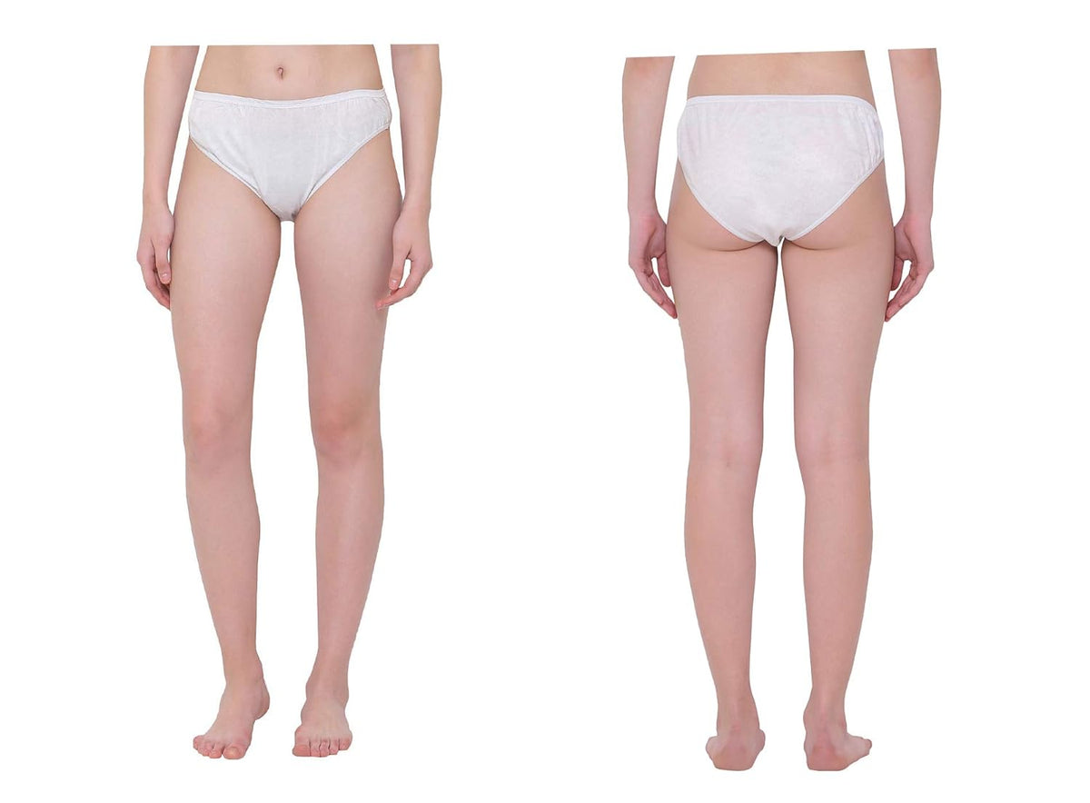 SPONGY Women's Use & Throw Disposable Panties for Spa l Menstruation l Postpartum l Travelling l Hospitalization l Body Herbal Treatment l Body Massage Panties-(Pack of 10) White