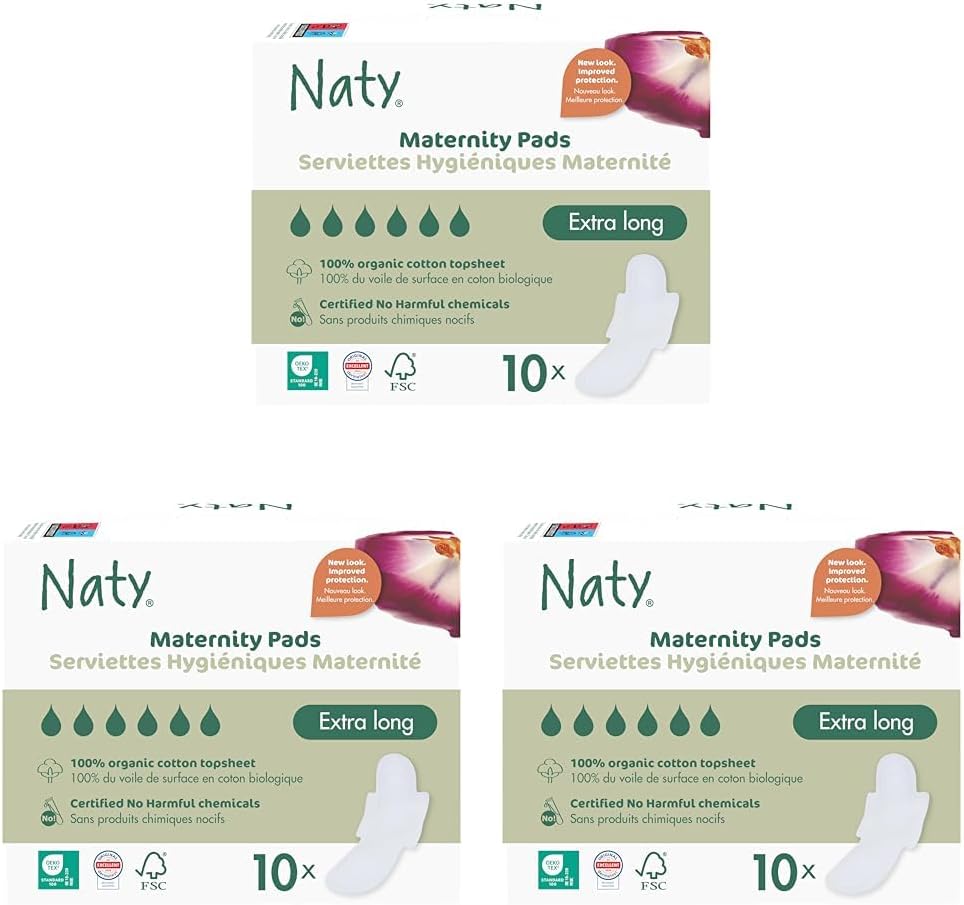 Naty Bed Protectors Organic Postpartum 10 pieces