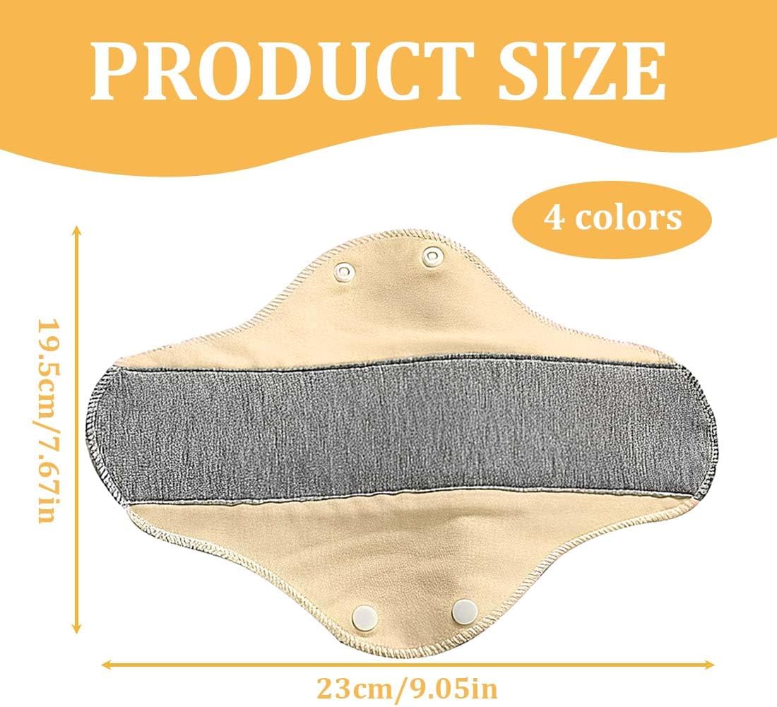 4 Reusable Sanitary Pads, Antibacterial Cotton, Graphene Cotton, Washable Nighttime Heavy Flow Menstrual Sanitary Pads