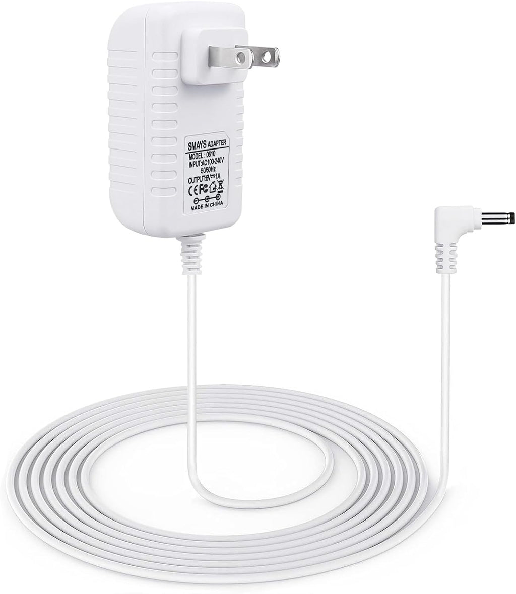 6V AC Adapter for Omron Blood Pressure Monitor Hem-ADPTW5, Power Cord White