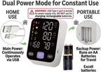 Upper Arm Blood Pressure Monitor for Home Use 17" Large & 21" XL Extra Large Cuff Big arm, Free APP Bluetooth Sync Apple Health Track Google Fit, Large Display Smart BP Machine for Seniors