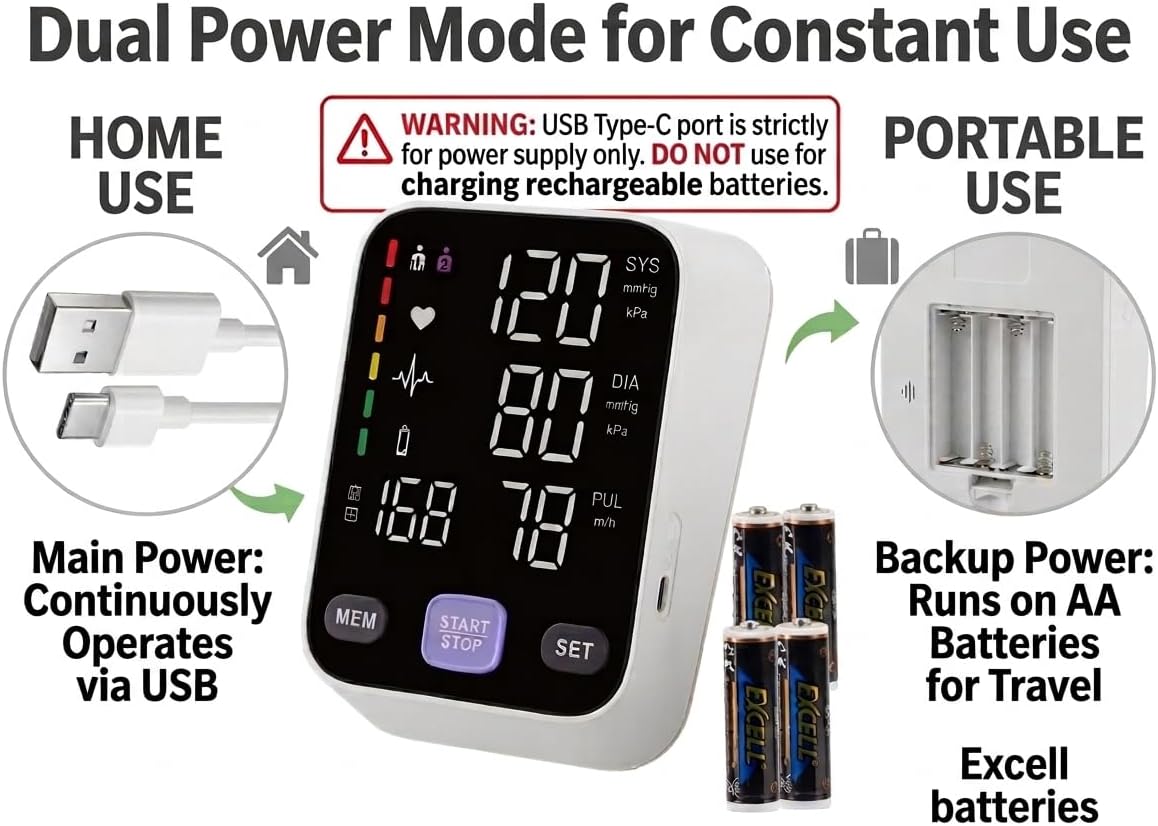 Upper Arm Blood Pressure Monitor for Home Use 17" Large & 21" XL Extra Large Cuff Big arm, Free APP Bluetooth Sync Apple Health Track Google Fit, Large Display Smart BP Machine for Seniors