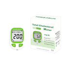 HSTCM101 Total Cholesterol Monitor Kit with 10 Strips Lancets | Home lipid panel test meter for cardiovascular health tracking, includes strips and lancets