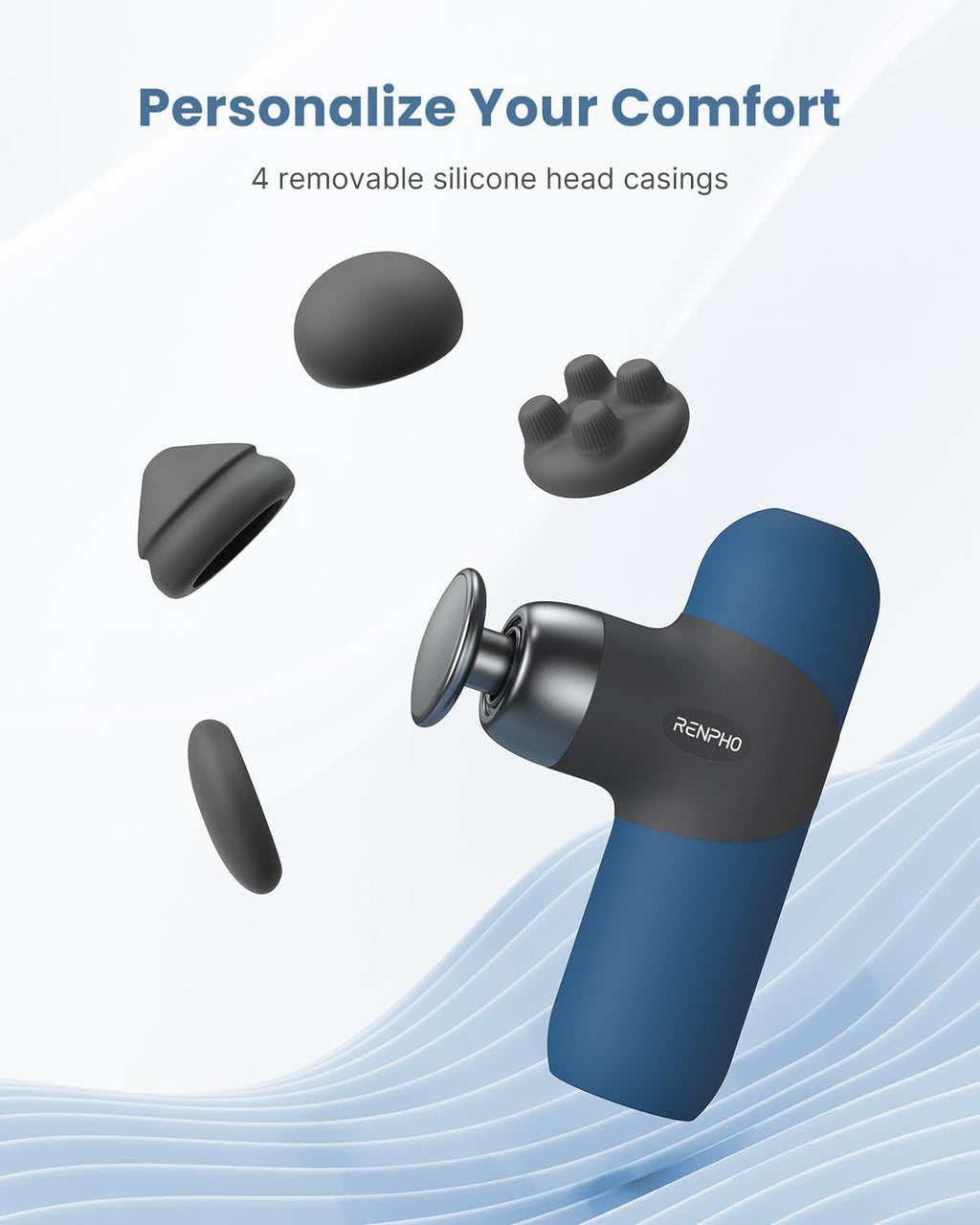 RENPHO Mini Thermal Massage Gun with Heat, Color Silicone Casing, 4 Speeds