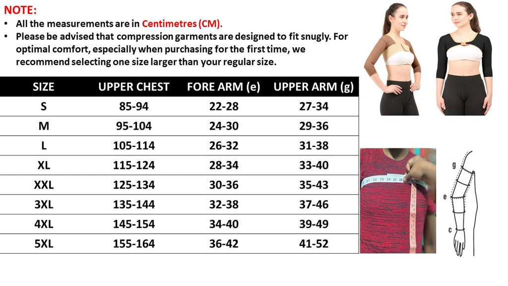 Post Liposcution Arm Compression Garment || MODERATE COMPRESSION || Slimming Sleeves Posture Corrector || Shapewear || || Tops