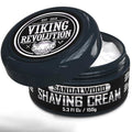 Viking Revolution Shaving Cream for Men - Sandalwood - 5.3 oz | Soft, Smooth & Silky Shaving Soap - Rich Lather for Smoothest Shave - Luxury Formula - Sandalwood Scent