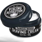 Viking Revolution Shaving Cream for Men - Sandalwood - 5.3 oz | Soft, Smooth & Silky Shaving Soap - Rich Lather for Smoothest Shave - Luxury Formula - Sandalwood Scent