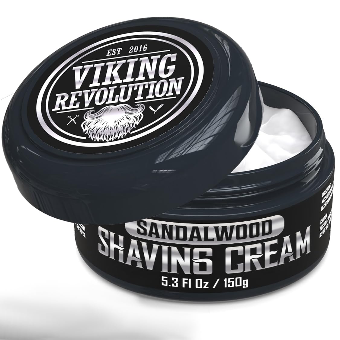 Viking Revolution Shaving Cream for Men - Sandalwood - 5.3 oz | Soft, Smooth & Silky Shaving Soap - Rich Lather for Smoothest Shave - Luxury Formula - Sandalwood Scent