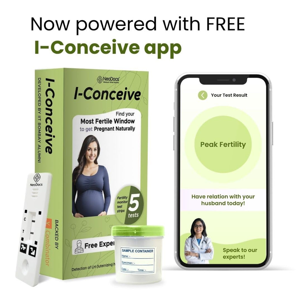 NeoDocs I-Conceive Ovulation Test Kit for Women | Ovulation Kit with 5 Ovulation Strips Tests | Accurate Results | Easy At-Home Fertility Testing