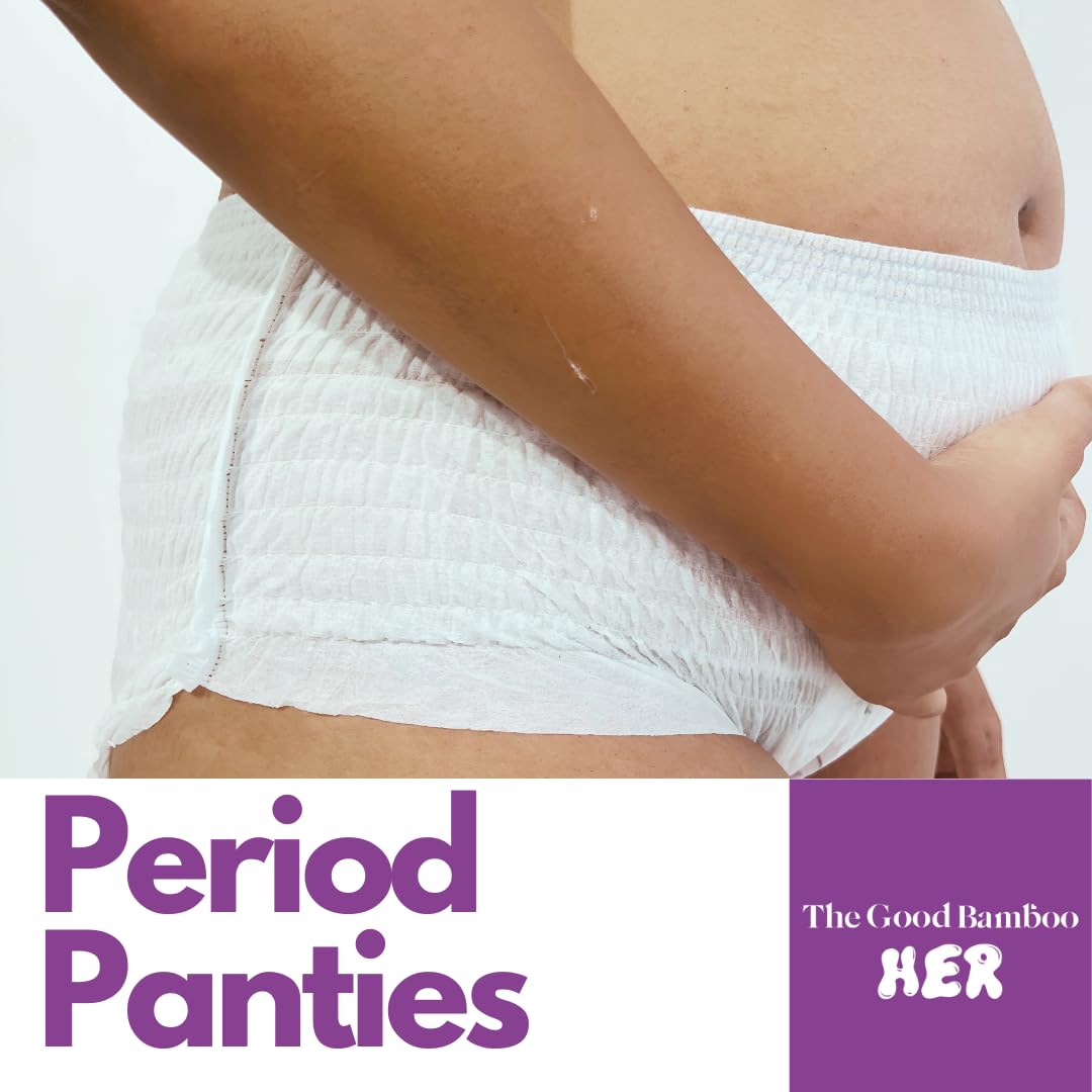 Disposable Period Panties - Medium-Large (Pack of 8) | Period Underwear Pads | Overnight| Postpartum| First Periods| Heavy Flow - Size M-L