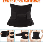 Postpartum Belly Band,C Section Belly Binder,Abdominal Binder Post Surgery Girdle,Tummy Tuck Compression Wrap Waist Trainer (Black, S/M)