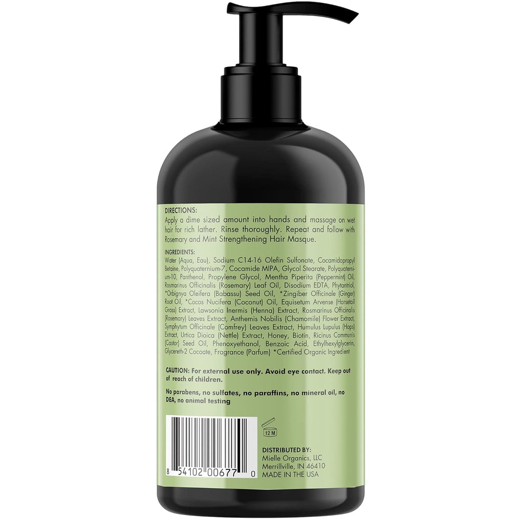 Mielle Organics Rosemary Mint Biotin Strengthening Shampoo, 12 oz