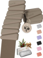 Taupe Adjustable Wrist and Ankle Weights 1lb Each Set of 2 and Beige Pilates Kit Bundle