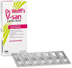 Dr. Wolff's V-san Lactic Acid for Prevention of Vaginal Infections 7 pcs | Restores Vaginal pH | Restore natural Vaginal health | Prevent reoccuring vaginal infections | Hormone-Free | Safe to use with Condoms