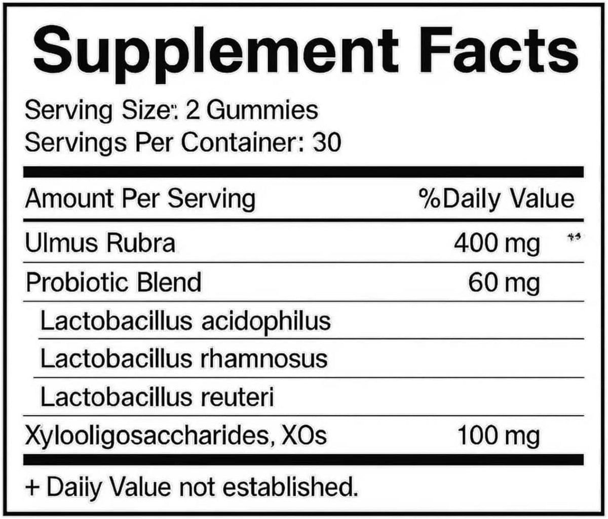 Women’s Probiotic + Slippery Elm Gummies | Intimate Flora & pH Balance Support | Lactobacillus + Prebiotic XOs | Pineapple Flavor | 60 Gummies