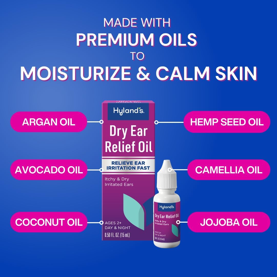 Hyland's Dry Ear Oil, Fast Itch & Irritation Relief Day or Night, 0.5oz
