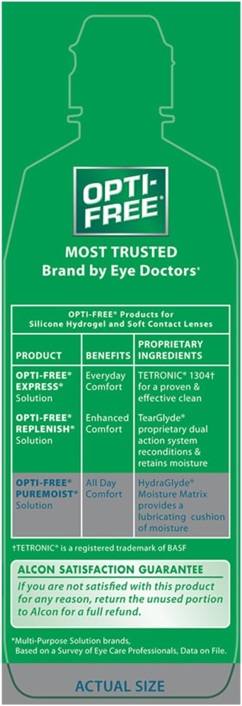 OPTI-FREE Puremoist Multi-Purpose Contact Lens Solution, 10 Fl Oz