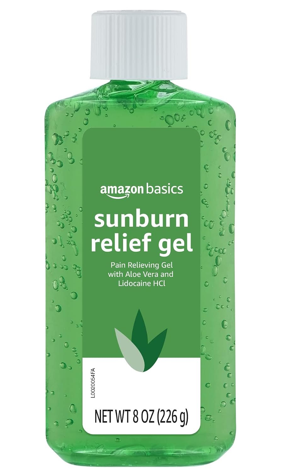 Amazon Basics Sunburn Relief Gel with Aloe Vera, Soothing, Cooling, Itch Relief, 8 oz, Pack of 1 (Previously Solimo)