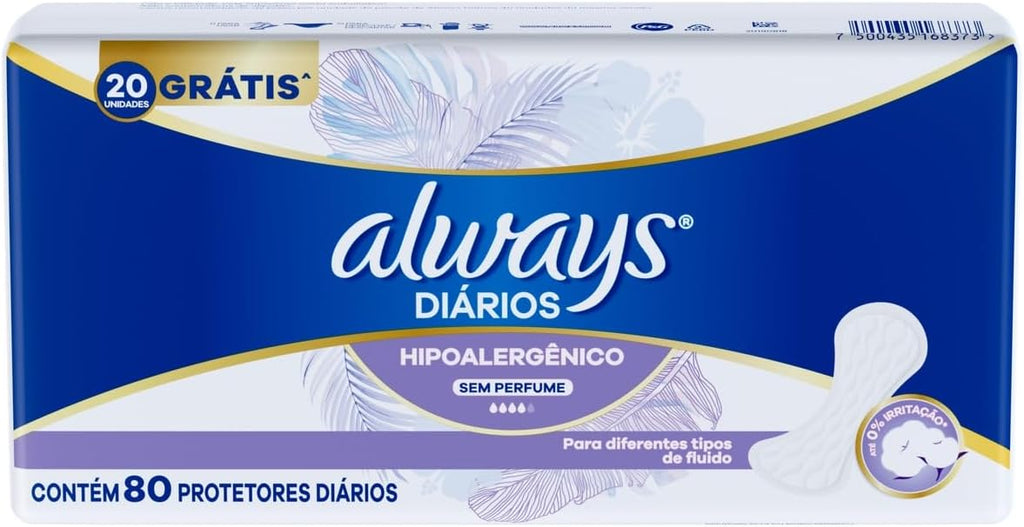 Always Panty Liners Fragrance-Free Hypoallergenic 80 pieces