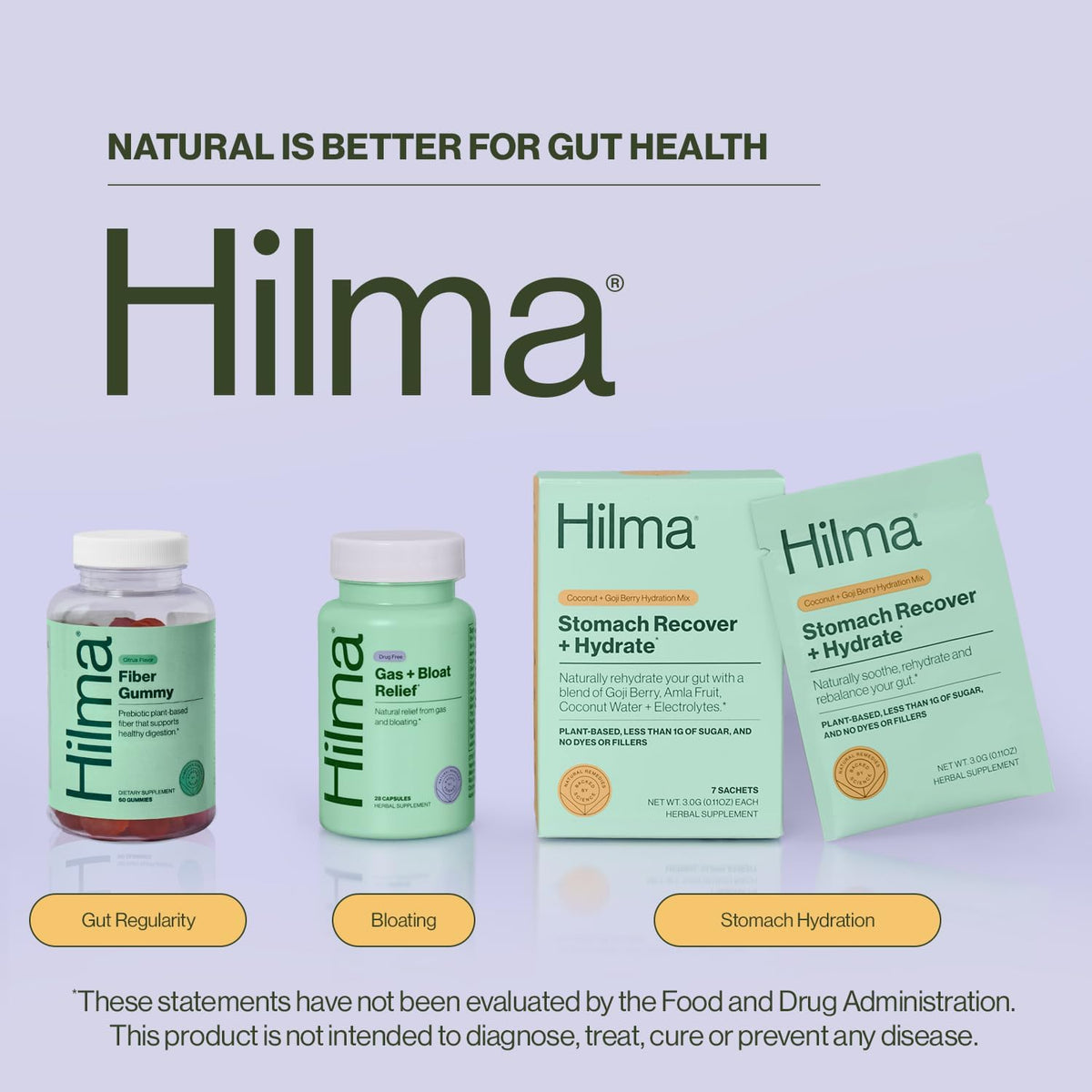 Hilma Prebiotic Fiber Gummies, 60 Count Citrus Flavor