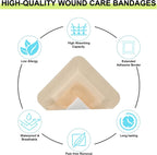 60 Pack Silicone Foam Dressing 3''x3'' with Gentle Border | FSA Eligible HSA, Skin Wound Care, Self Adhesive Waterproof Bandages Absorbent Pads for Elderly Skin Protection, Post-Op