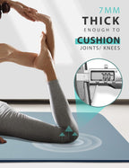 Yoga Mat Double-Sided Non Slip, 72'' x 32'' x 7mm - Extra Wide & Thick Yoga Mat for Women Men Kids, Professional TPE Yoga Mats for Home Workout, Yoga, Pilates and Floor Exercise, with Carrier Strap