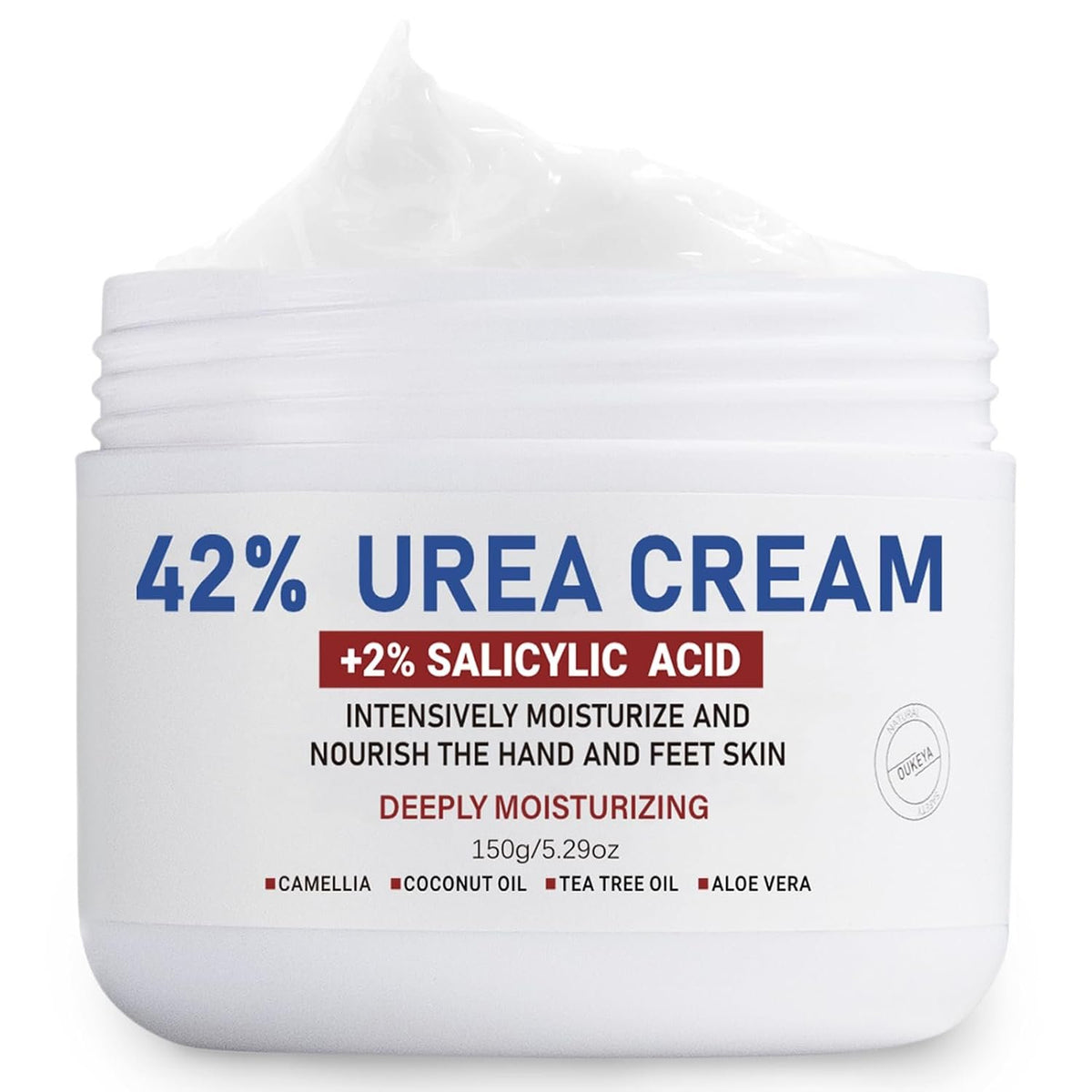 OUKEYA Urea Cream 42% to Soften & Smooth Dry, Cracked, Rough Skin | Urea Foot Cream, 2% Salicylic Acid, Exfoliating, Moisturizing Lotion, Hand, Heels, Elbows, Knees, 5.29oz