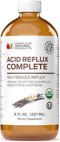 CNP | Acid Reflux Complete 8oz - Heartburn GERD, Amish Aloe Relief Aid | Organic acid reflux complete liquid with aloe, ginger, garlic & vanilla for heartburn, GERD, sour stomach and Amish support