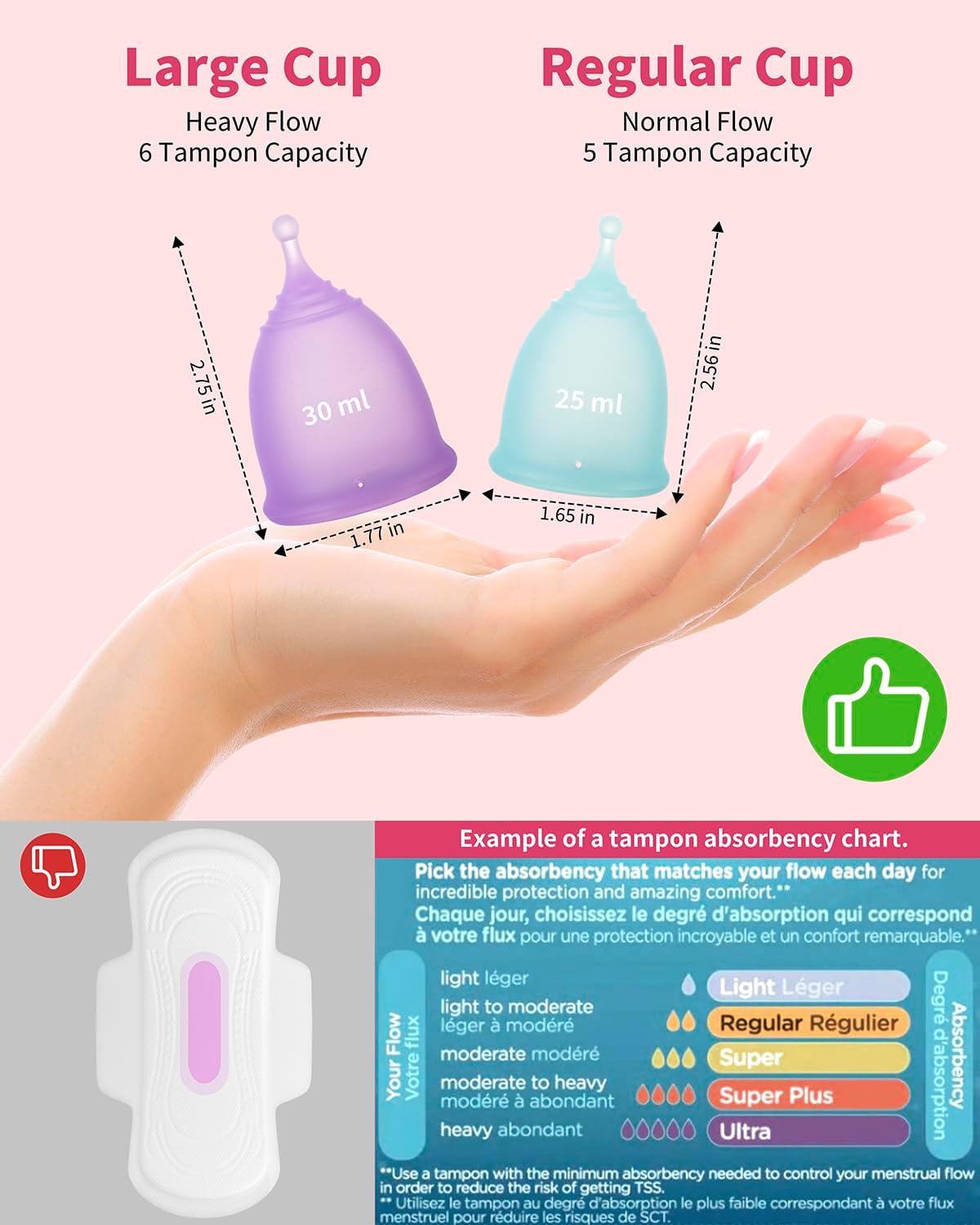 Menstrual Cup Steamer Sterilizer with 2 Reusable Menstrual Cups, Period Cups Cleaner Wash Kit