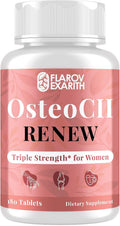Joint Supplements for Women OsteoCII Renew Triple Strength – Advanced Joint, Bone & Skin Formula – Collagen, Glucosamine, Chondroitin, Calcium, MK-7, Vitamin D3, Hyaluronic Acid, 180 Tablets