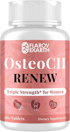 Joint Supplements for Women OsteoCII Renew Triple Strength – Advanced Joint, Bone & Skin Formula – Collagen, Glucosamine, Chondroitin, Calcium, MK-7, Vitamin D3, Hyaluronic Acid, 180 Tablets