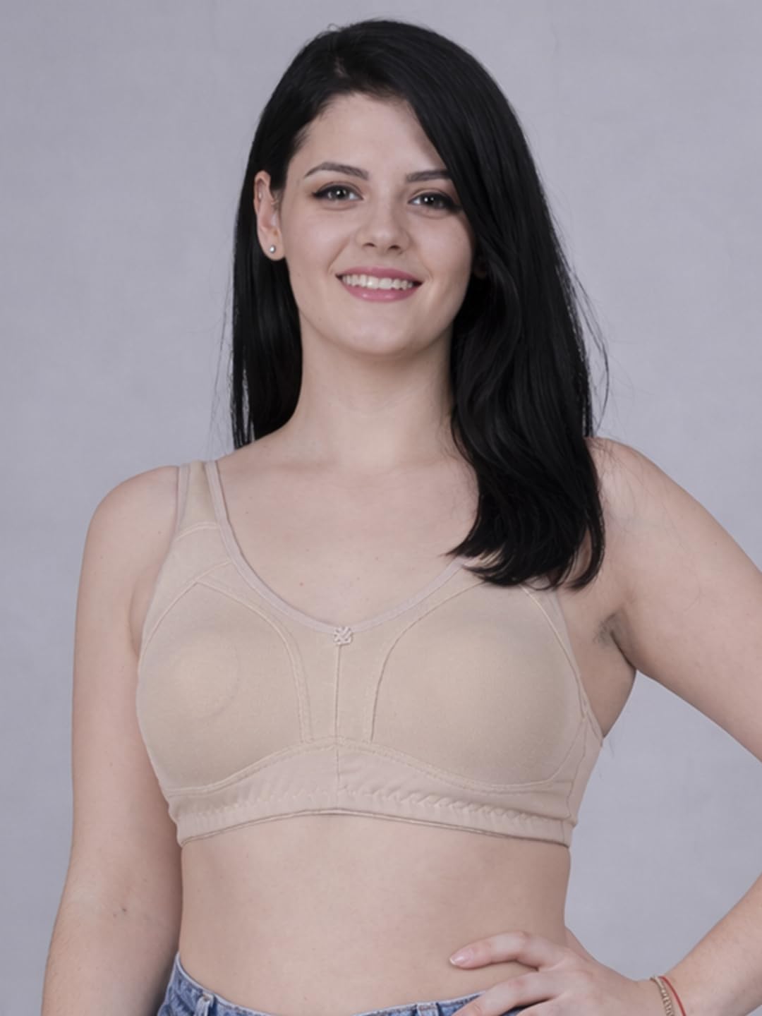 Fabme Mastectomy Cancer Pocket Bra with One Micro Fiber Filled Adjustable Pad | Cotton Full Coverage Bra | No-Digging Shoulder Strap | Truly Full Coverage
