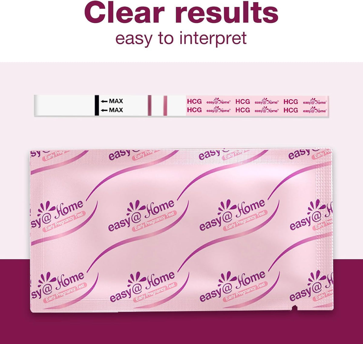 Pregnancy Detection Test Strips Kit: Easy@Home 20 HCG Tests 10miu/ml Powered by Accurate Fertility Tracker iOS and Android Premom App