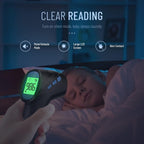 Forehead Thermometer for Adults and Kids, Non Contact, 1s Result (Black) | 3-Color Fever Alarm, 35 Memory Recalls, 2-in-1 Mode, Silent Mode, Large & Clear Backlit Display, FSA Eligible, Easy to use