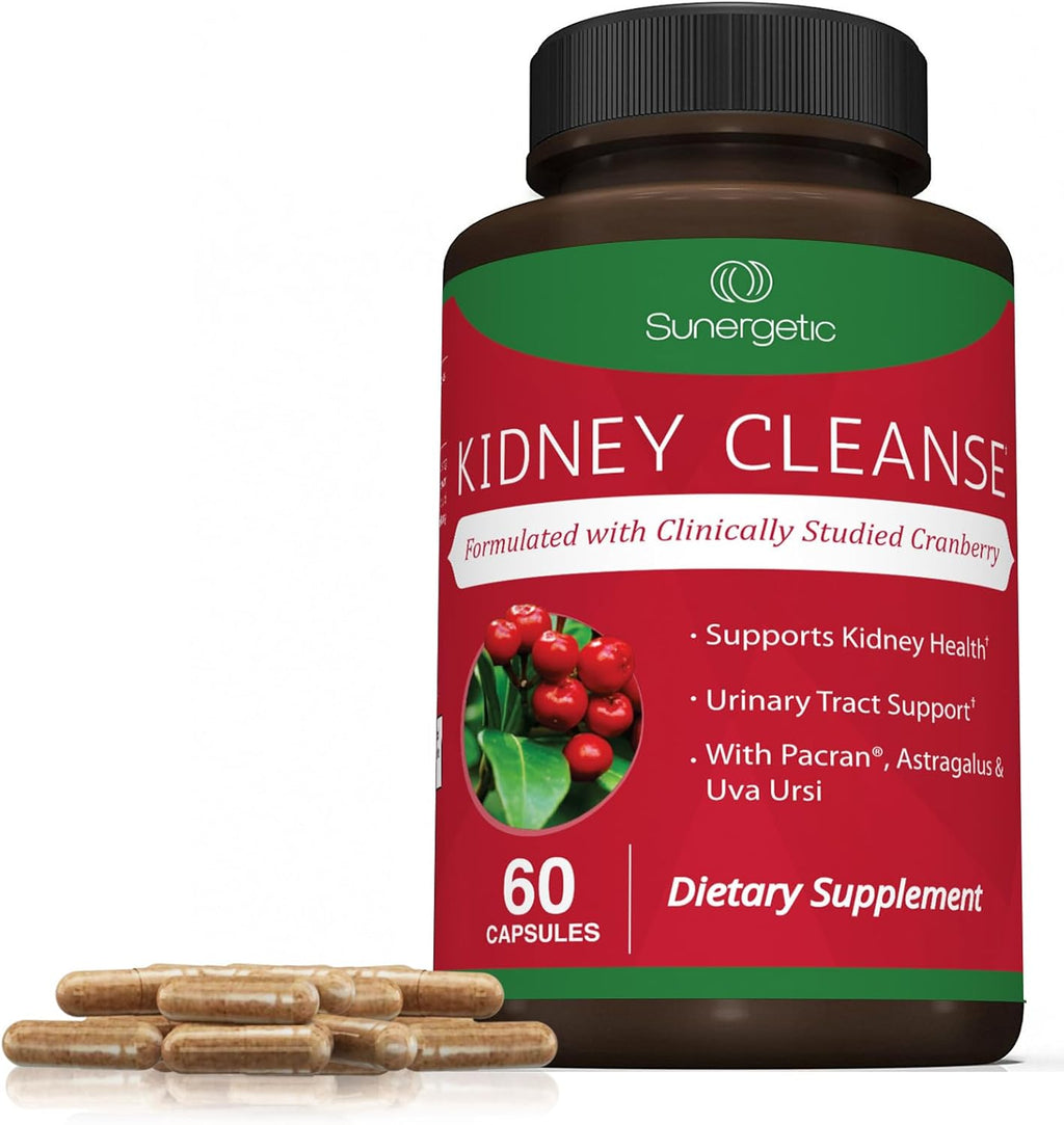 Premium Kidney Cleanse Supplement - Powerful Kidney Support Formula with Cranberry Extract Helps Support Healthy Kidneys & Urinary Tract Support- 60 Vegetarian Capsules