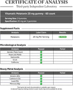 Vitamatic Melatonin 20 mg Gummies, Vegan, Strawberry, 60 Count