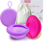2 Pieces Menstrual Disc Sizes S L, Reusable Periodic Cup Disc, Soft Leak, Silicone Proof Menstrual Disc, Alternative to Tampons