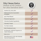 Puriya National Eczema Association Accepted Cream 2 oz, Dry Itchy Skin Relief, Colloidal Oatmeal Lotion, For Kids, Adults, Face, Hands, Mother of All Creams, Plant-Based Hydration,No Fragrance Added