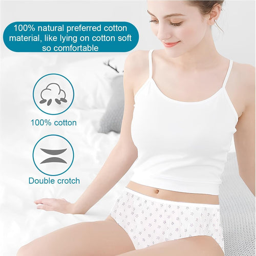 10 Pieces Briefs for Women, Single Use, Hospital, Menstruation, Hotel, Spa, Underwear for Women, Maternity SPA Massage, Individually Wrapped, Briefs