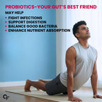 Carbamide Forte Probiotics Supplement 50 Billion CFU Gut Health Supplements with Probiotic | Gut Cleanse with Prebiotics and Probiotics – 60 Capsules