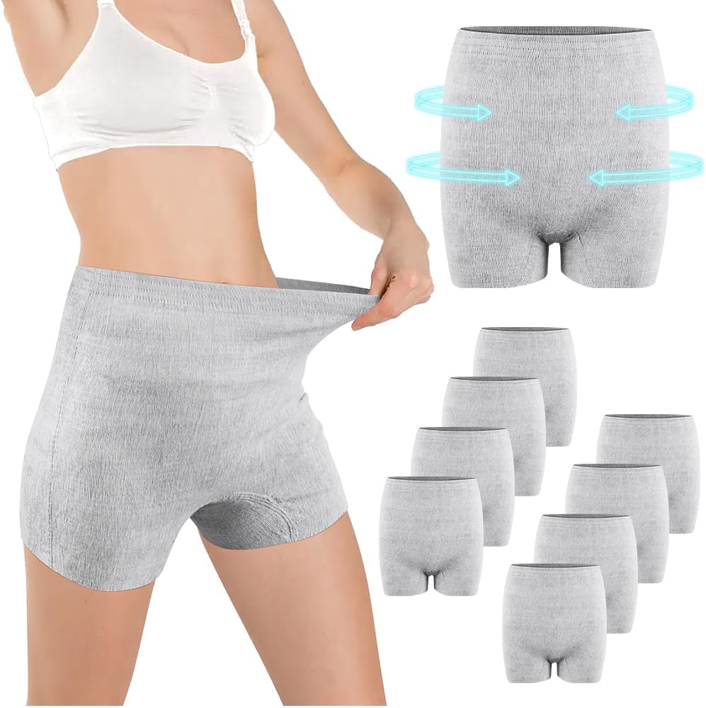 ACWOO Disposable High Waist Postpartum Underwear for Caesarean Section 9 PCS Seamless Pregnant Panties Maternity Caesarean Underwear Super Stretchy Breathable Absorbent
