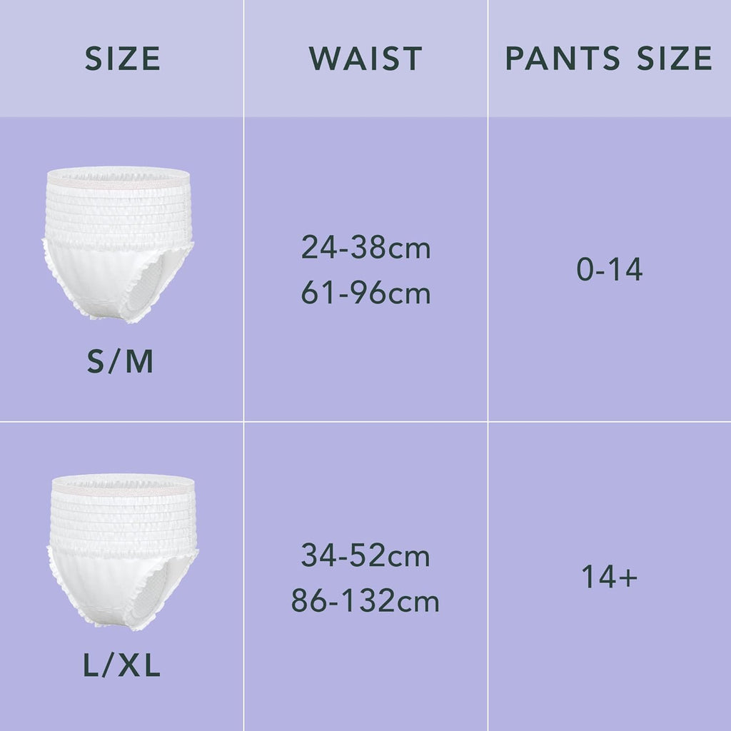 Rael Disposable Underwear for Women, Organic Cotton Cover - Postpartum Essentials, Leak Locker, Unscented, Maximum Coverage (Size S-M, 20 Count)