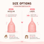 Ezcup Reusable Menstrual Cup for Women with an easy-to-use Portable Sterilising Container, 100% Medical Grade Silicone, FDA Approved, Up to 8-10 Hours use (REGULAR),Pink, Pack of 1