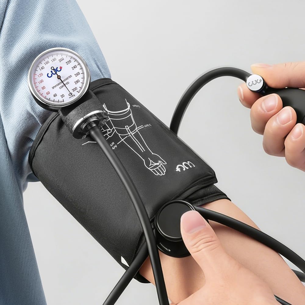 CUG Manual Blood Pressure Cuff, Accurate Measurement (Black)