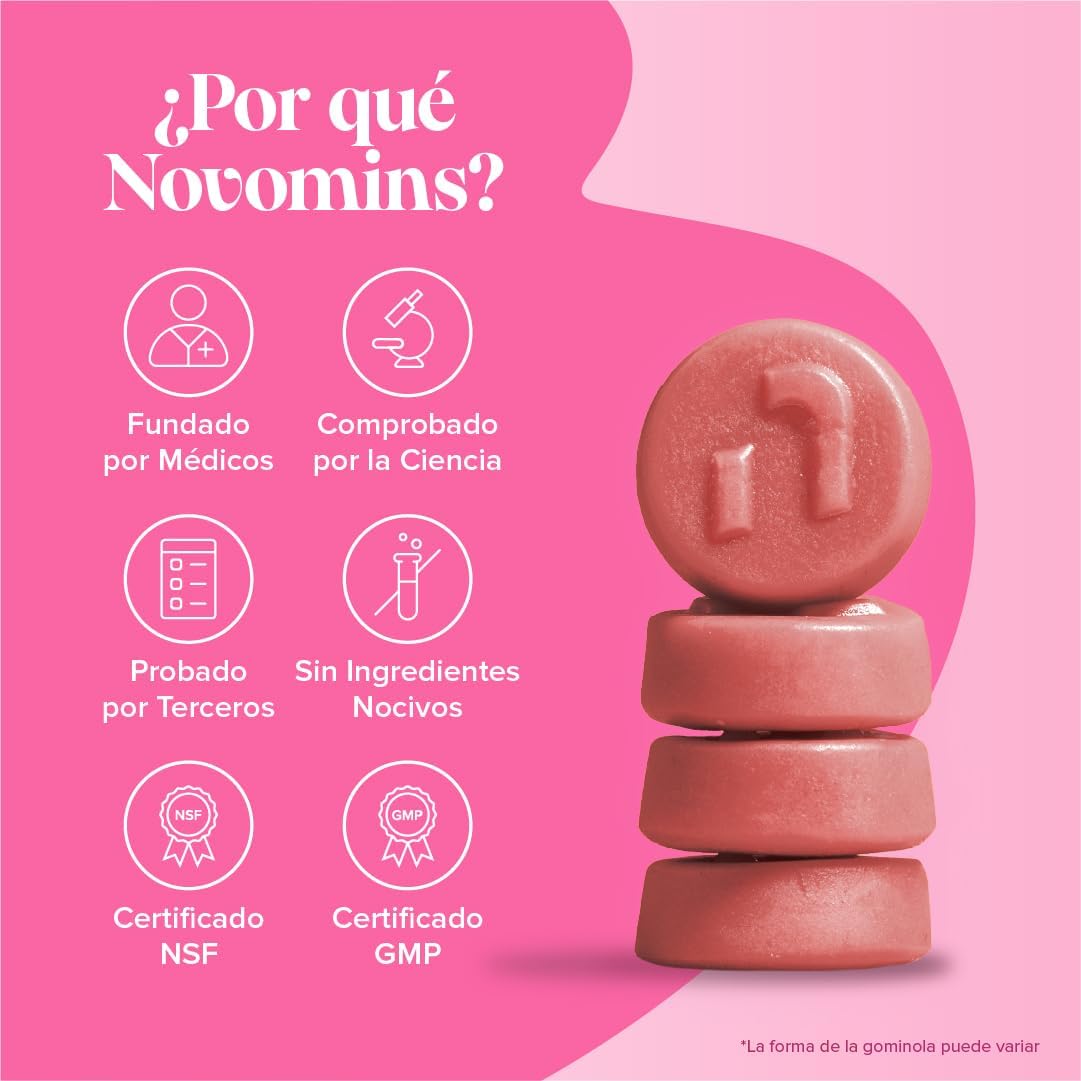 PMS Gummies with Probiotics - 60 Gummies - Multivitamins Woman with Ashwagandha, Dong Quai, Melissa, Vitamin B6, D and Zinc - Vegan - for Hormone Balance and Menstrual Cycle - Novomins