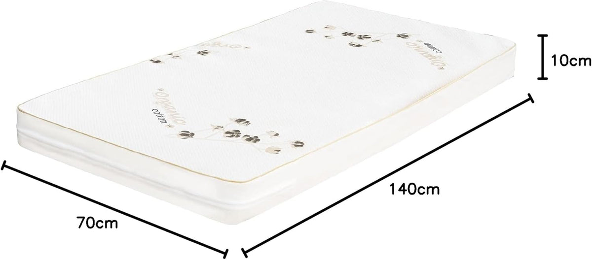 The Moon - 133x10x70 Mattresses and Bedding Organic Hypoallergenic 70 cm