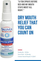 SALIVEA Soothing Dry Mouth Spray for Adults 250 Pumps Mint 1.5 oz Pack of 1 | Moisturizing saliva substitute with natural salivary enzymes aids daily oral care, mild formula for kids and adults