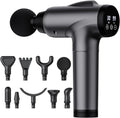 OLsky Massage Gun Deep Tissue 30 Speeds 9 Attachments Handheld (Grey) | Electric Muscle Massager, High-intensity Percussion, Massage Device for Pain Relief, Quiet and Powerful, Ideal for Recovery