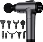 OLsky Massage Gun Deep Tissue 30 Speeds 9 Attachments Handheld (Grey) | Electric Muscle Massager, High-intensity Percussion, Massage Device for Pain Relief, Quiet and Powerful, Ideal for Recovery
