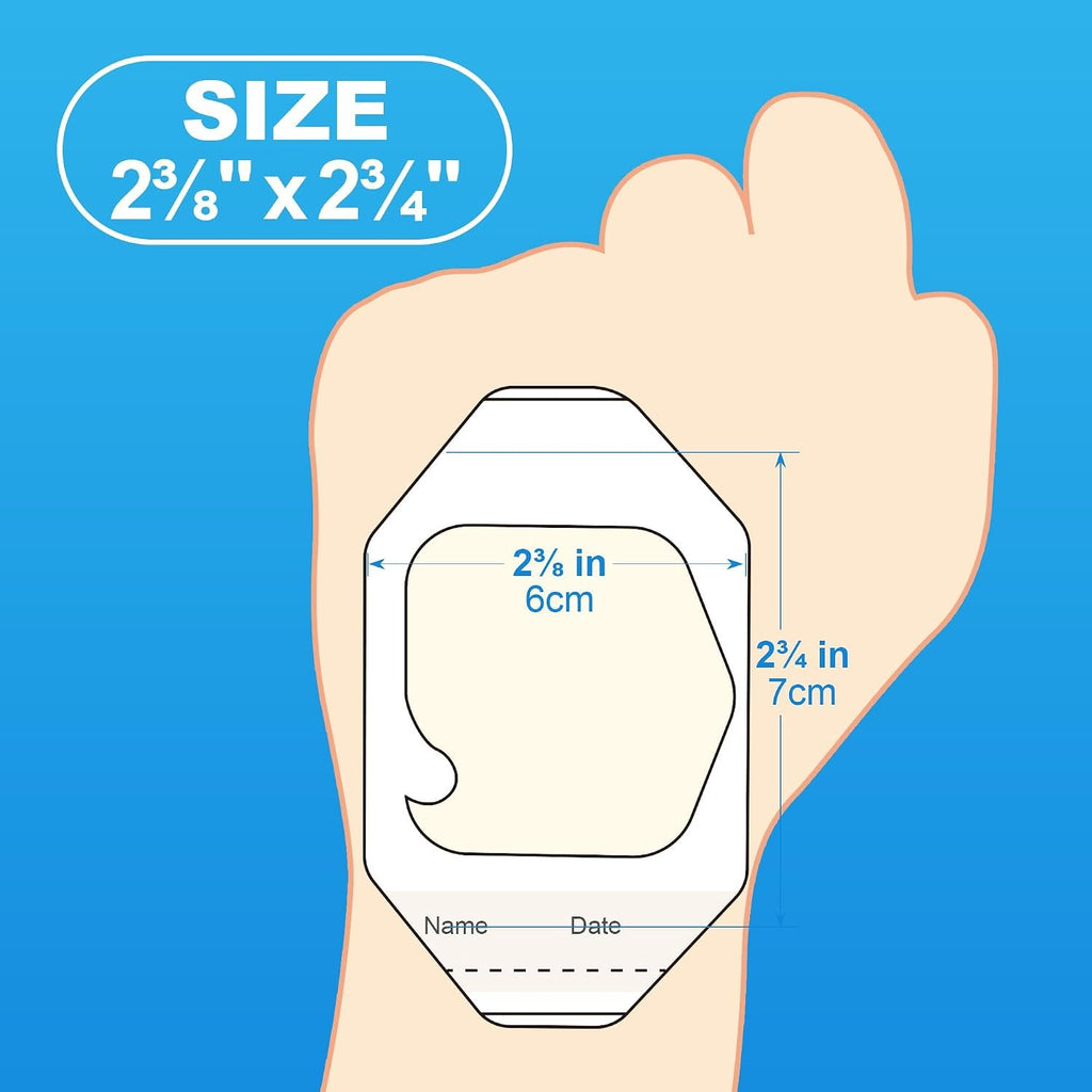 LotFancy Transparent Film Dressing, 2.37"x2.75", Clear Waterproof Bandages